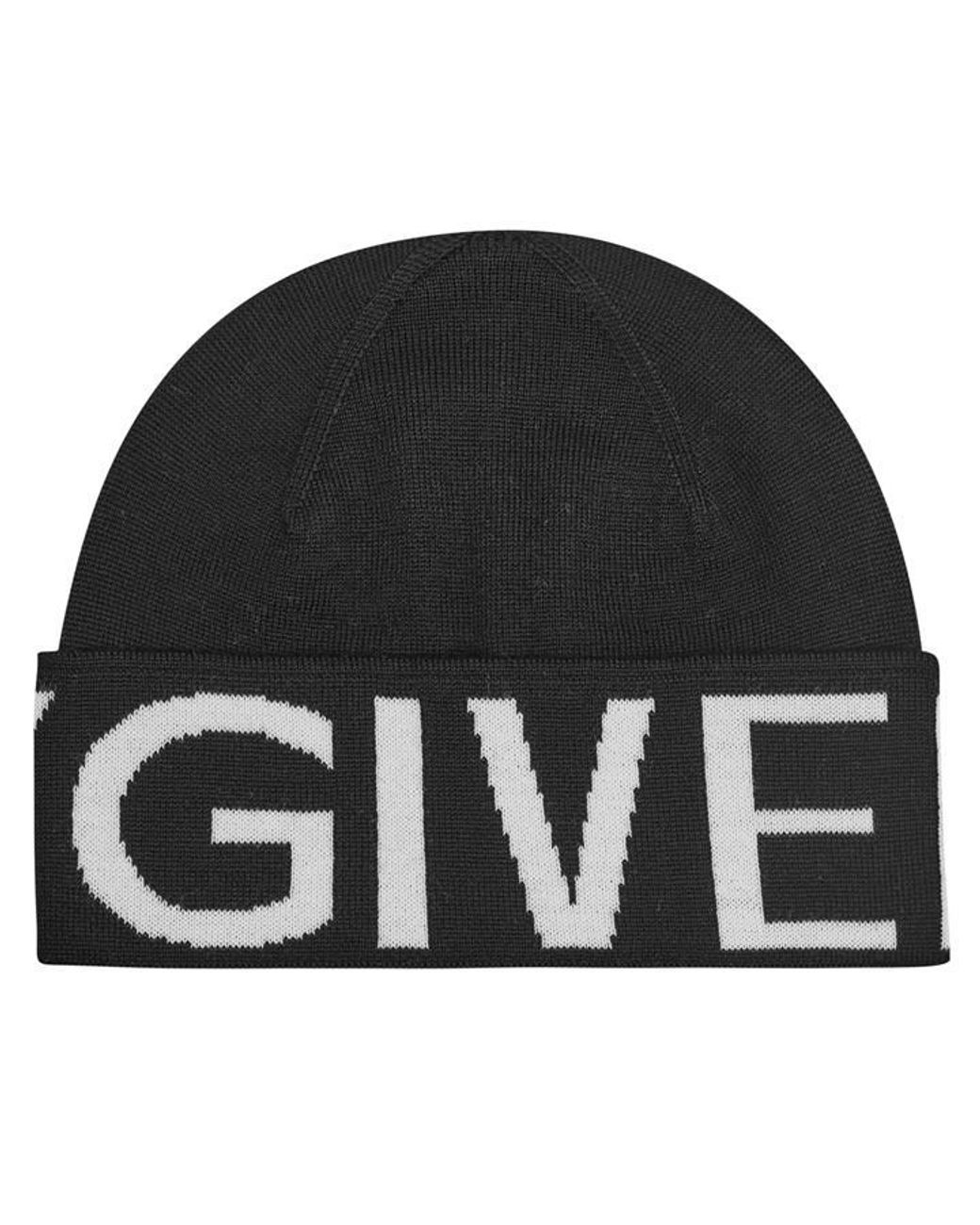 Givenchy Black Logo Knit Beanie for men
