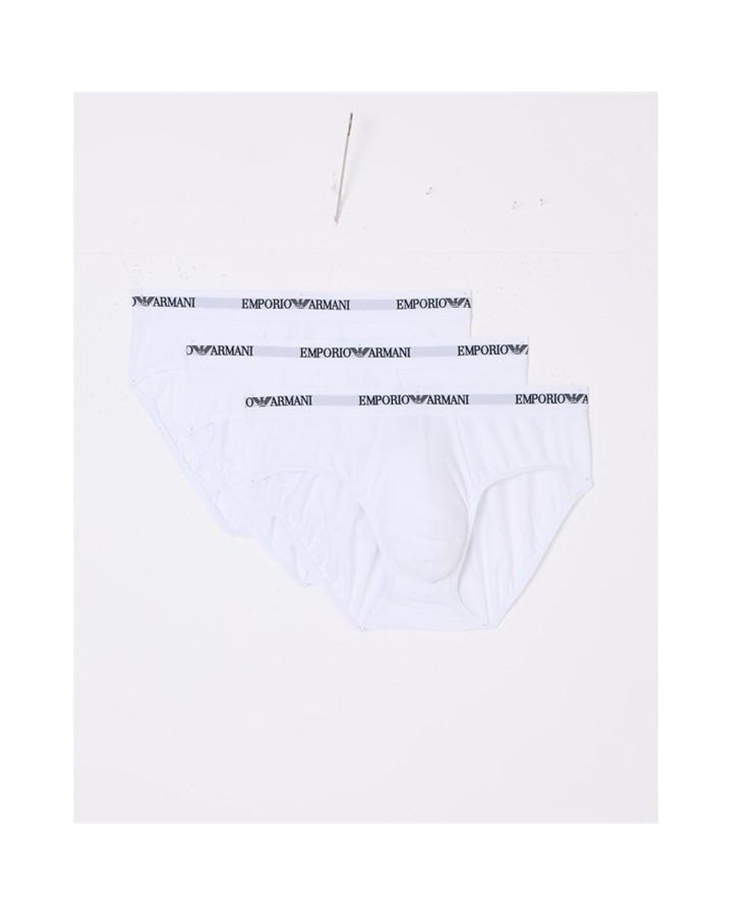 Emporio Armani White Structured Waistband Short Shorts for men