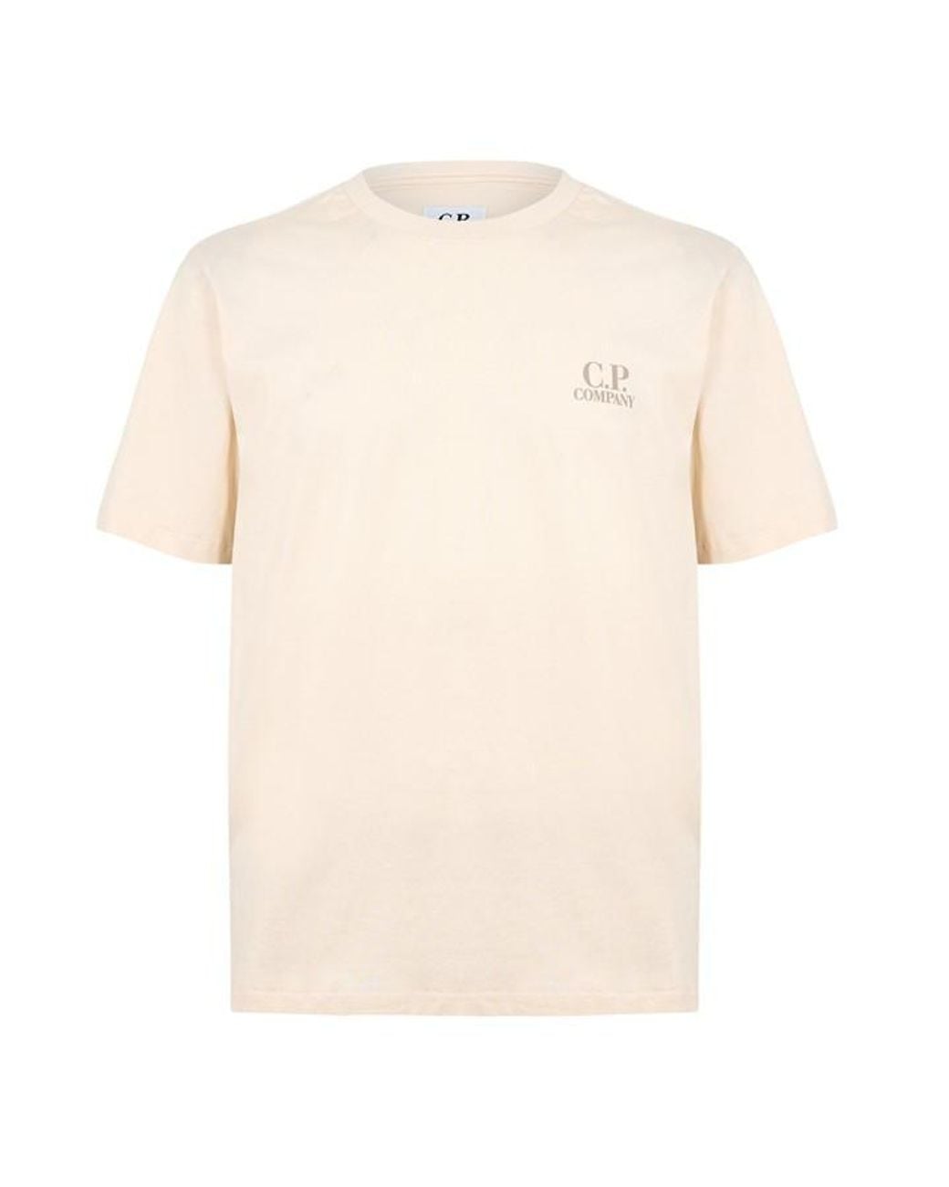 C P Company Natural Double Logo Tee for men
