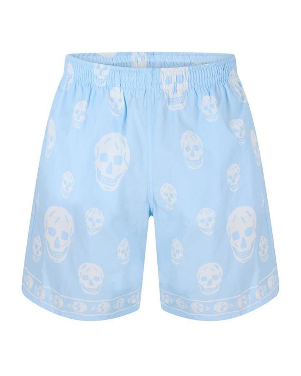 McQueen Blue Alex Classic Skull Swim Shorts for men
