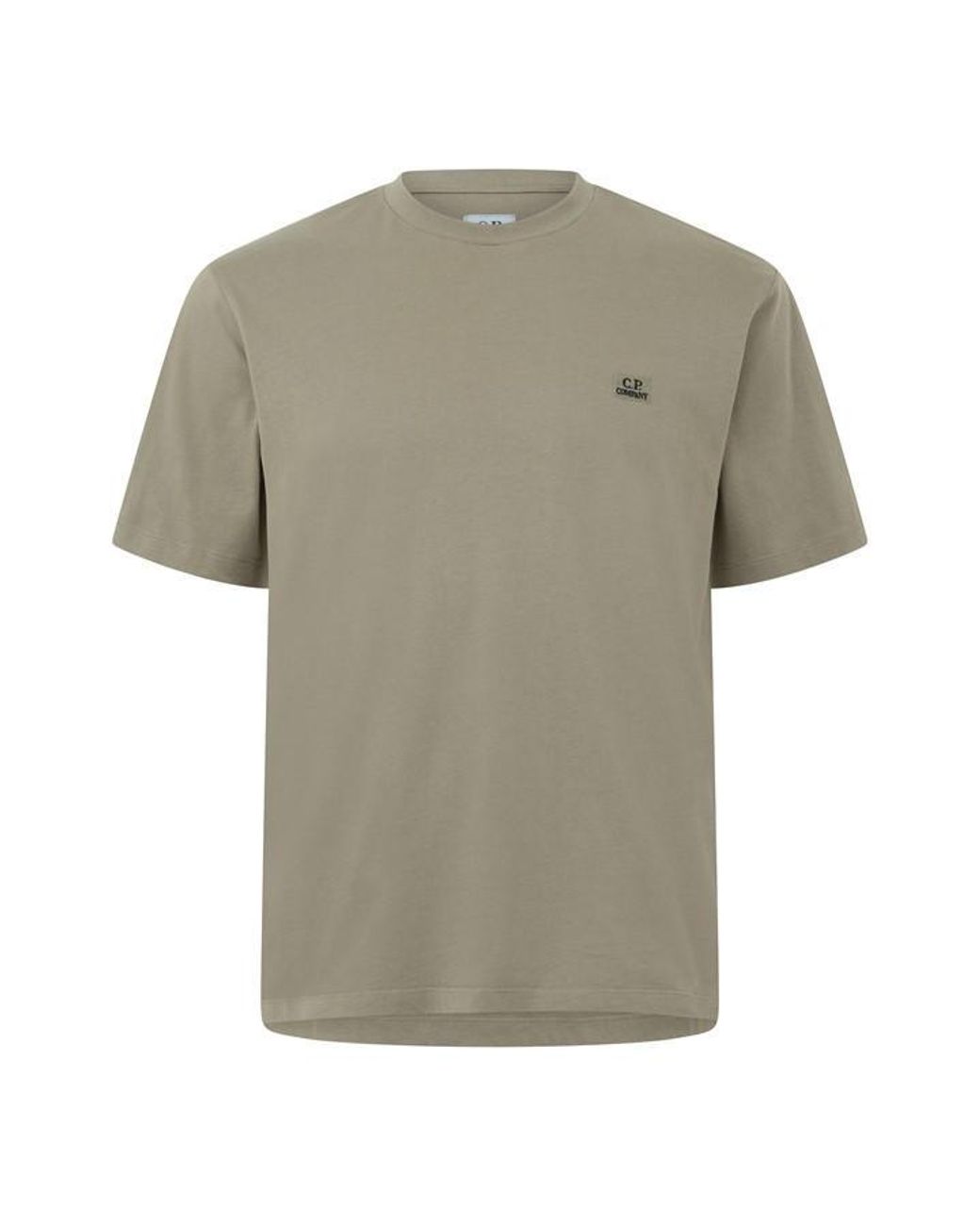 C P Company Brown Embroidered Logo T-shirt for men