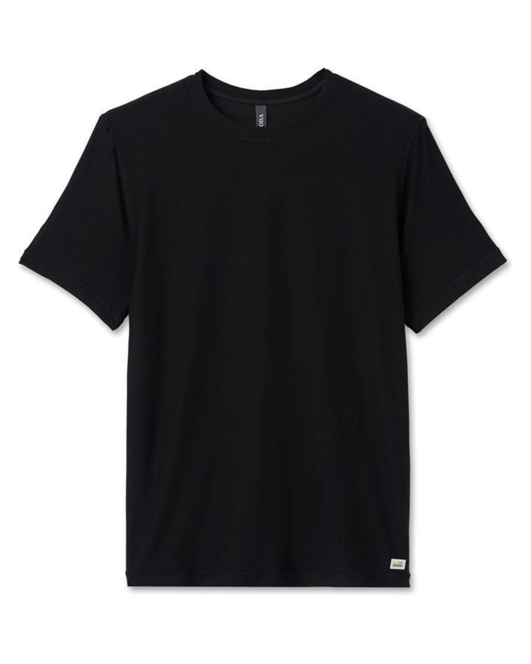 vuori Black Strato Tech Short Sleeve Performance Gym Top for men