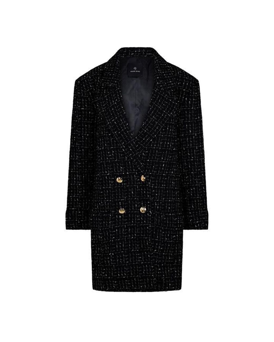 Anine Bing Black Katharine Tweed Mini Dress