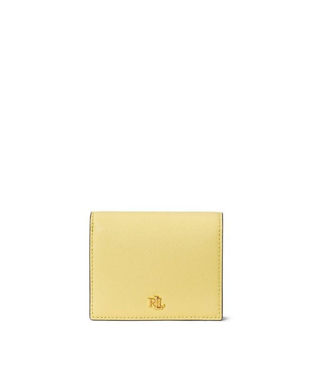 Ralph Lauren Yellow Compact Trifold Leather Billfold Wallet