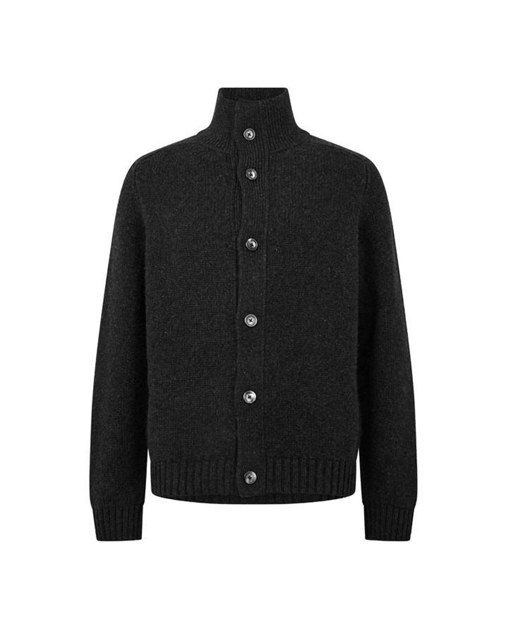 Tom Ford Black High Stand Collar Knit Cardigan for men