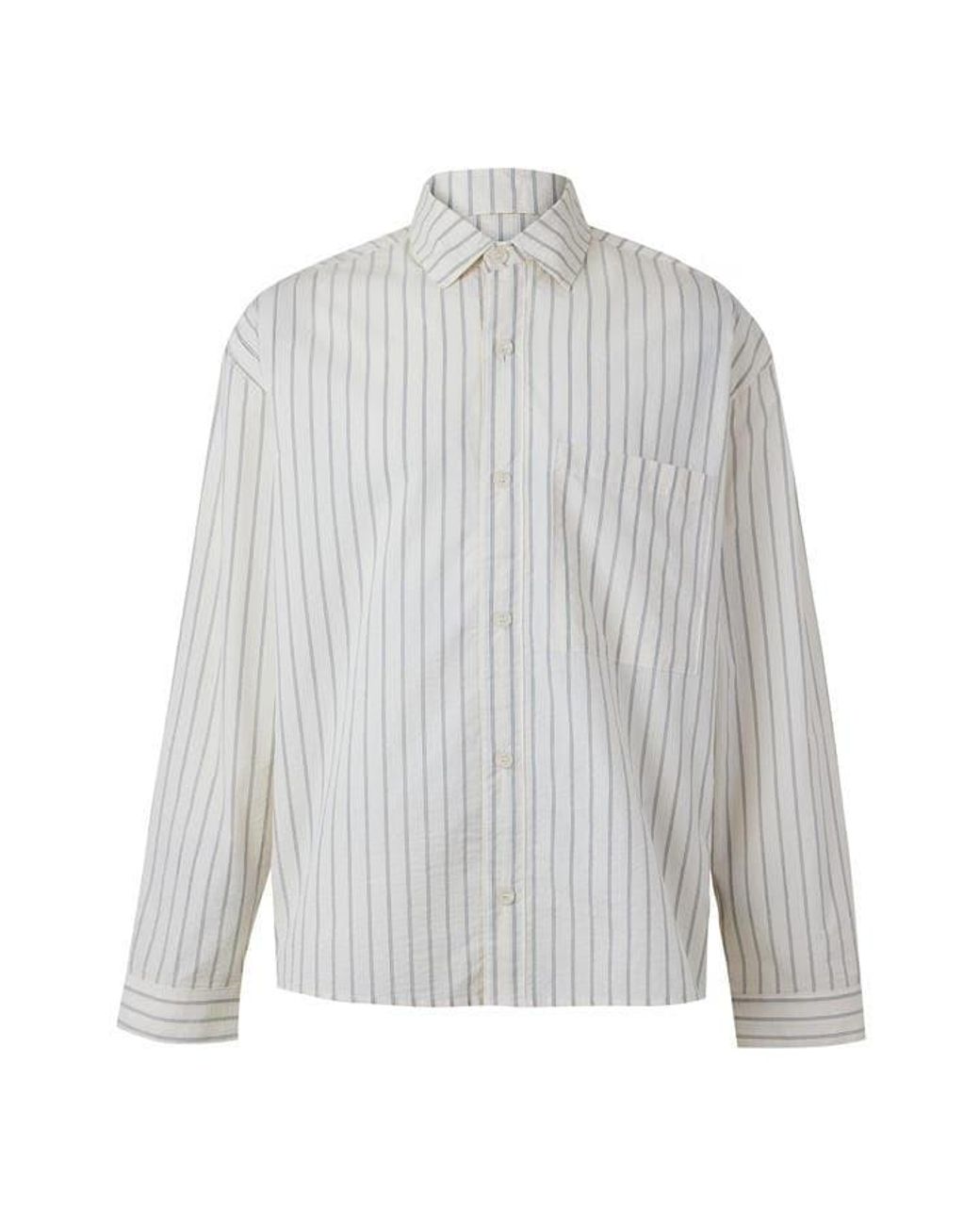 MKI Miyuki-Zoku Gray Stripe Long Sleeve Patterned Shirt for men