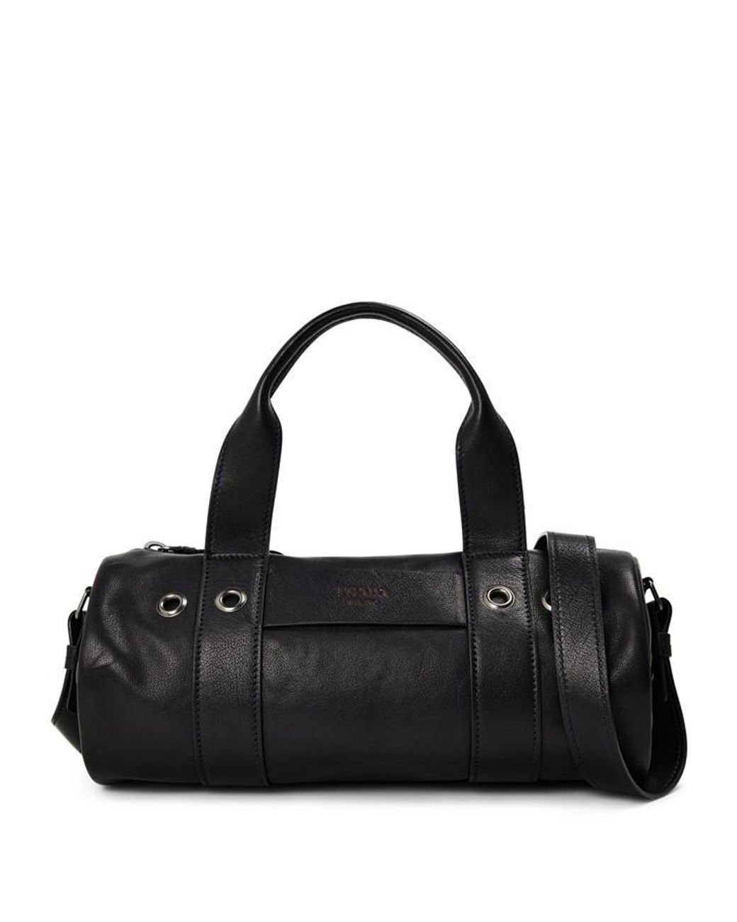 Prada Black Route Large Leather Top Handle Bag