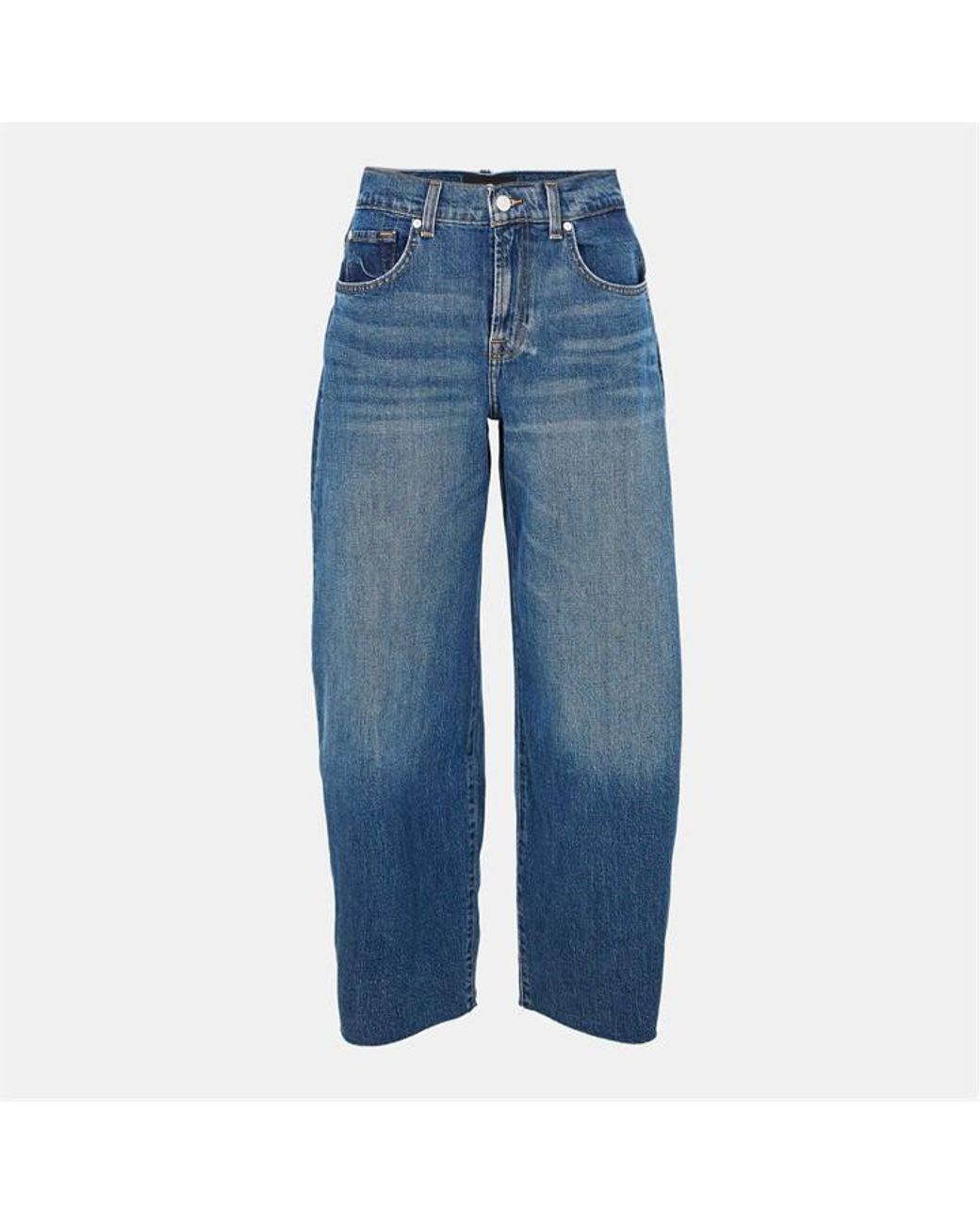 7 For All Mankind Blue Bonnie Wide Leg Jeans