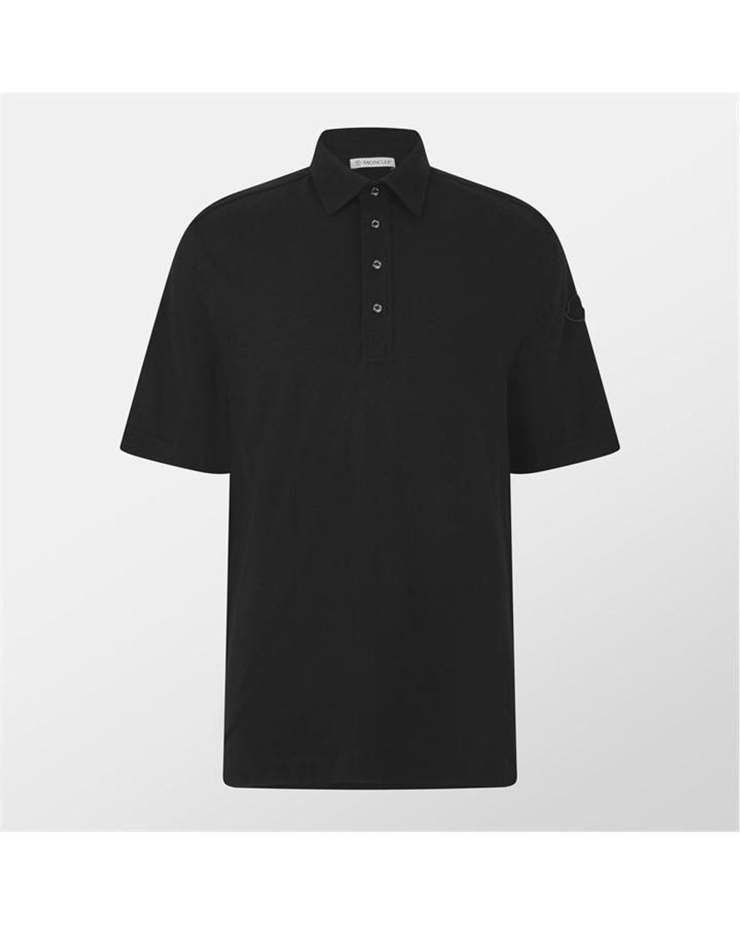 Moncler Black Short Sleeve Polo Shirt for men