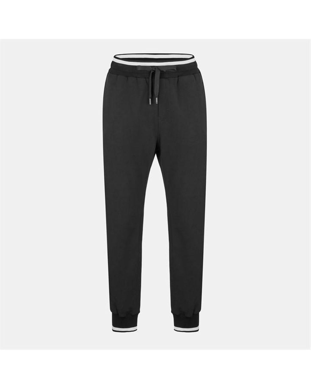 Dolce & Gabbana Black Open Hem Fleece Joggers for men