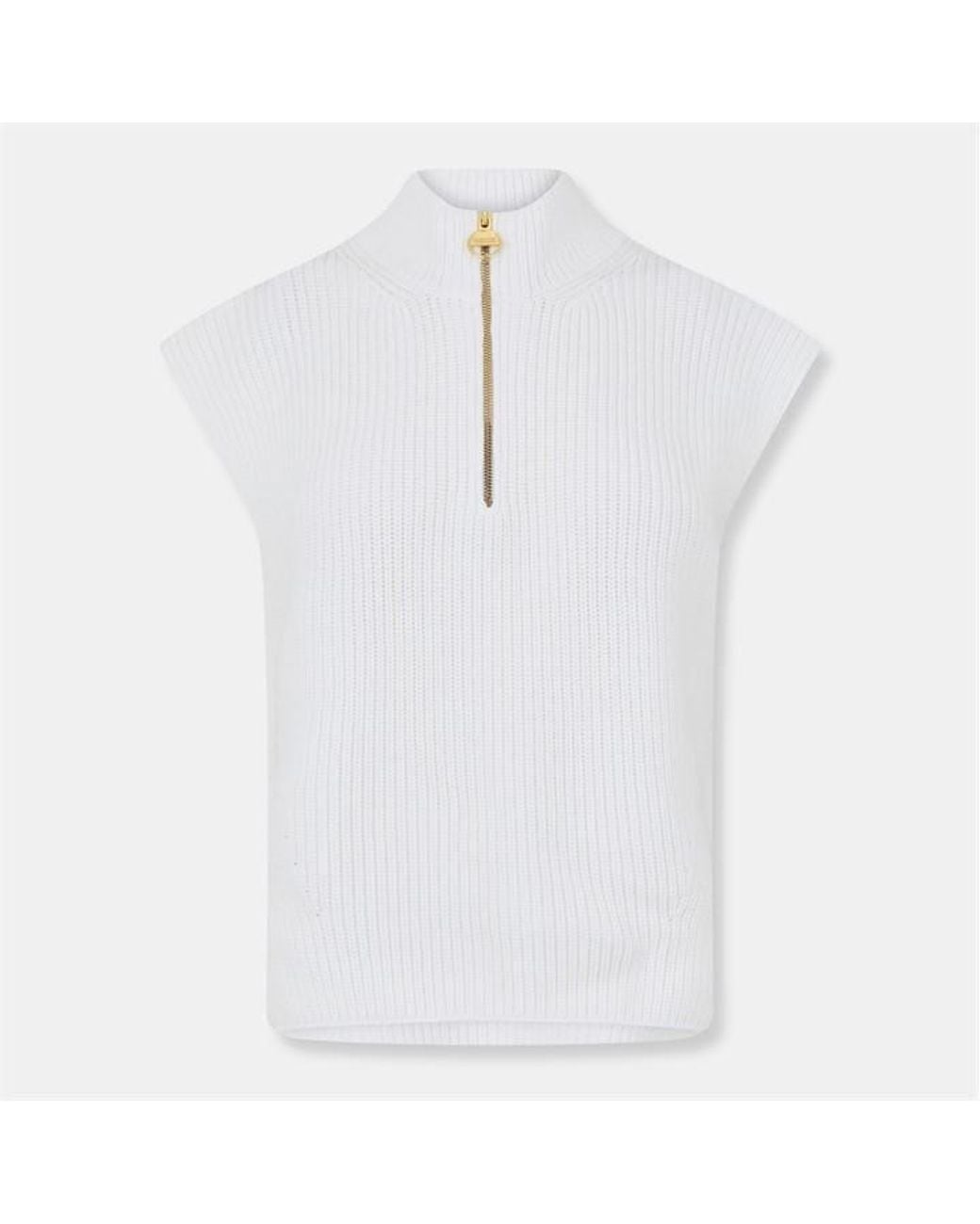 Barbour White Clara Crew Neck Jumper
