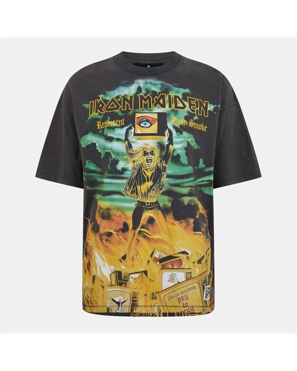 Represent Green X Iron Maiden Holy Smoke Bold Fashion Metal Fusion T-Shirt for men