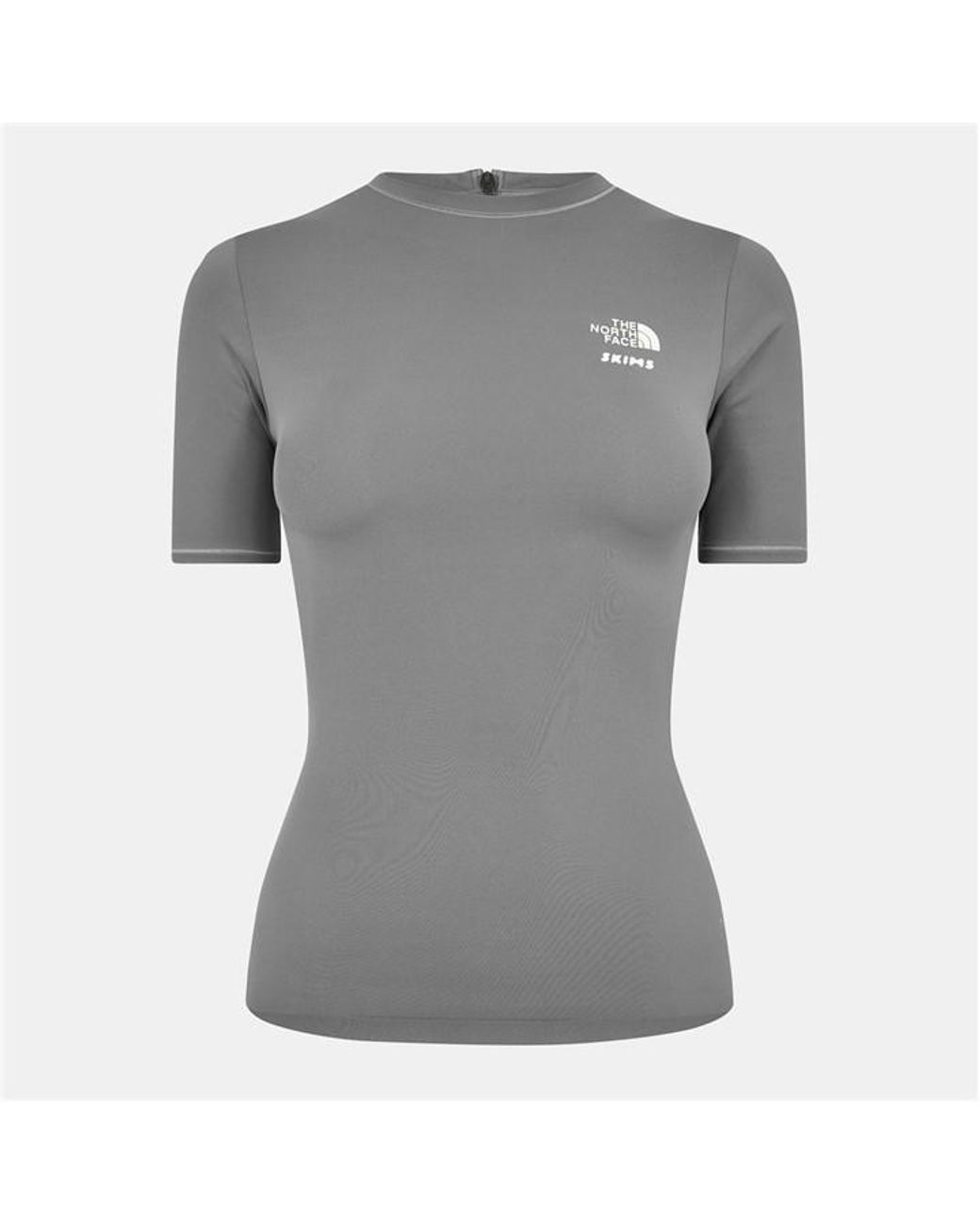 Skims Gray Refina Short Sleeve Top