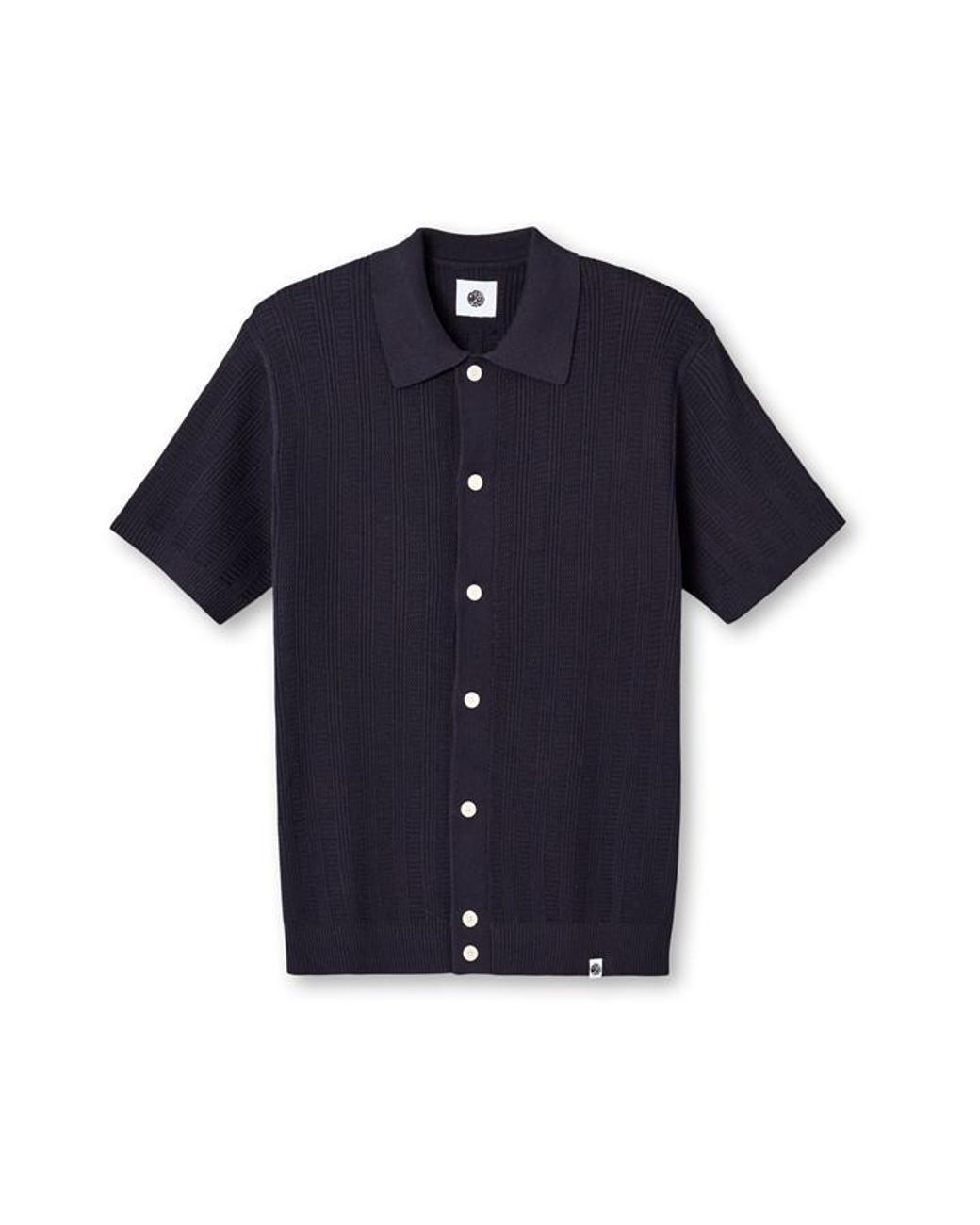 Pretty Green Blue Short-Sleeve Plain Shirt for men