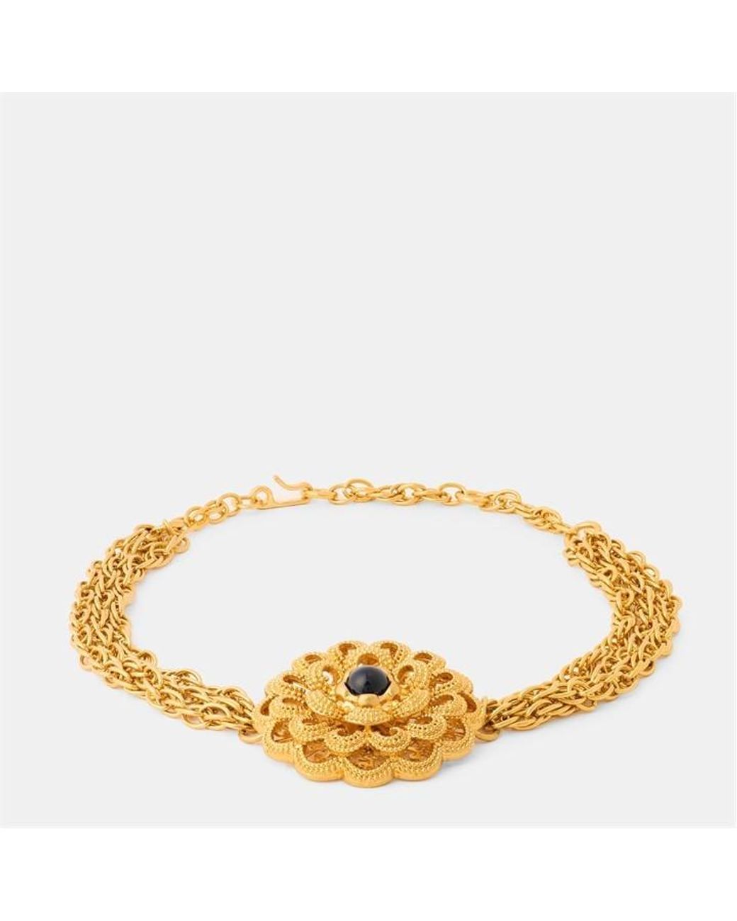 Chloé Metallic Flower Statement Necklace