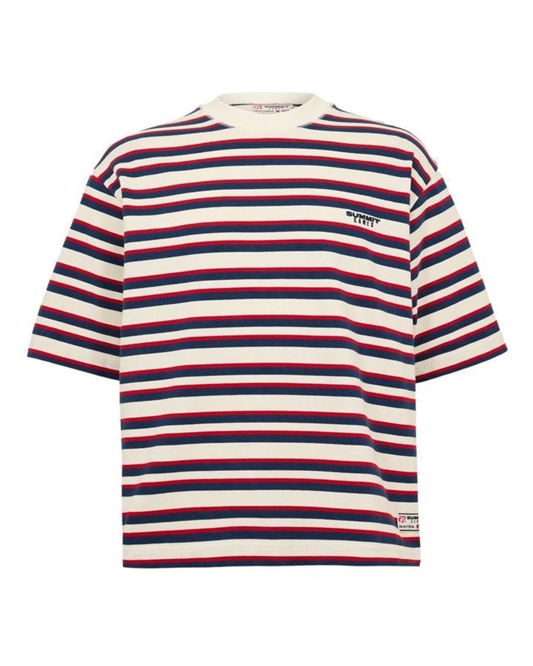 SUMMER GAMES Red Maritime St Tee Oversized Fit Oversized T-Shirt for men