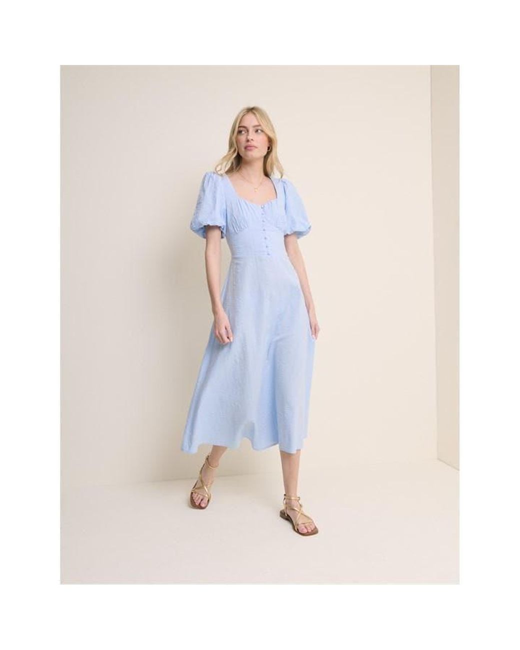 Nobody's Child Blue Sleeveless Melody Midi Dress