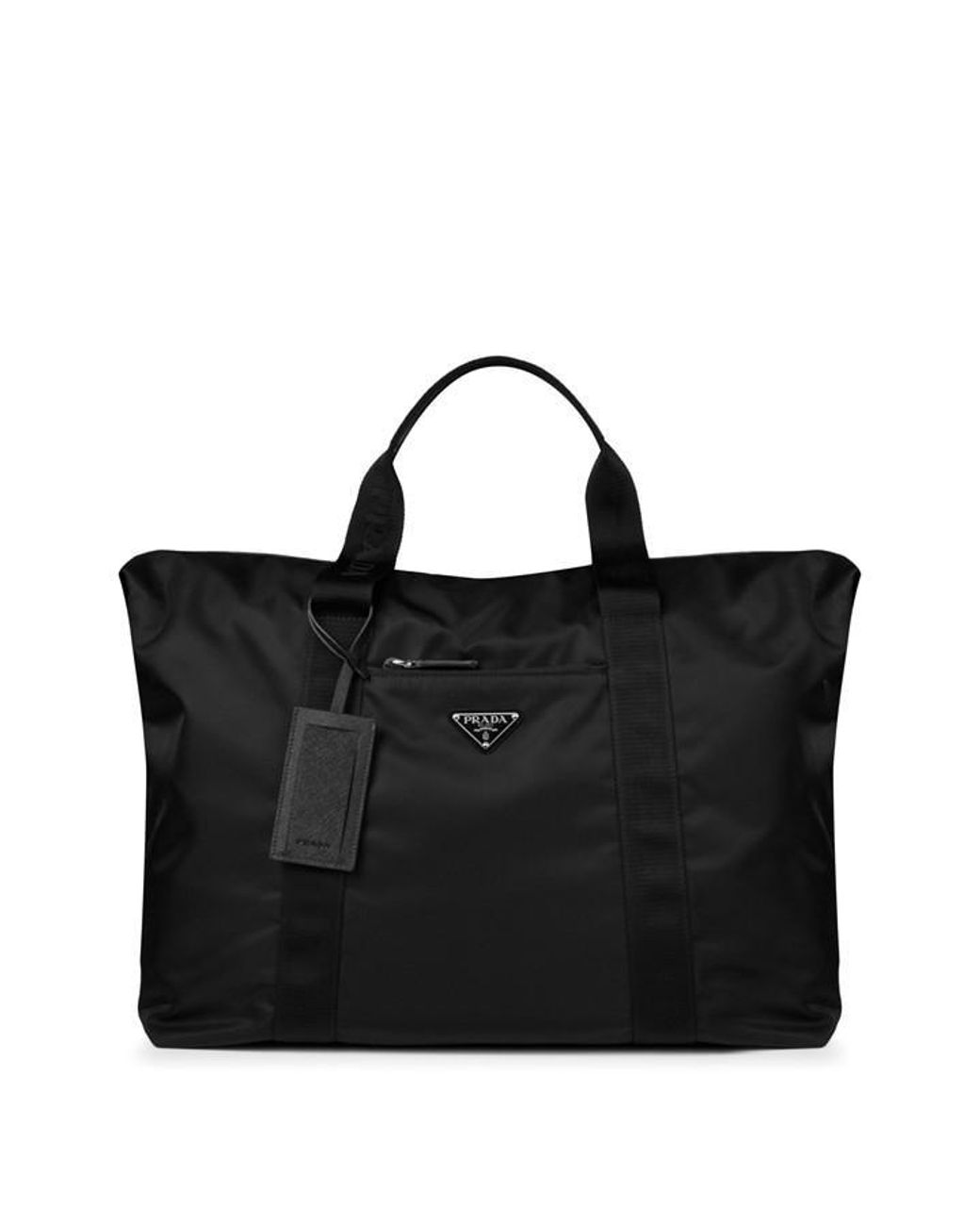 Prada Black Plain Nylon Gym Bag for men
