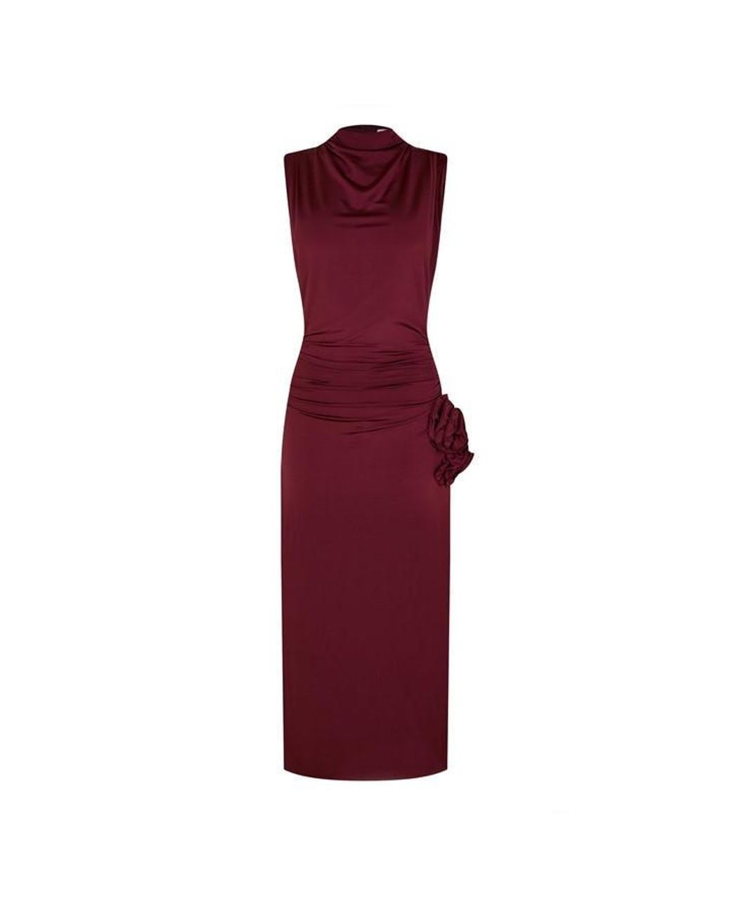 Magda Butrym Red Draped Midi Dress