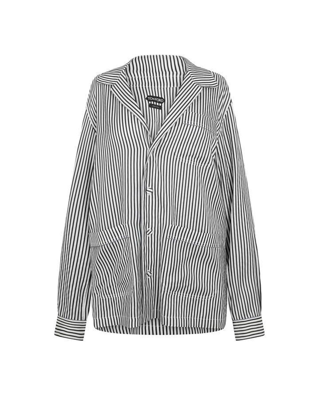 Tom Ford Gray Long Sleeve Patterned Shirt