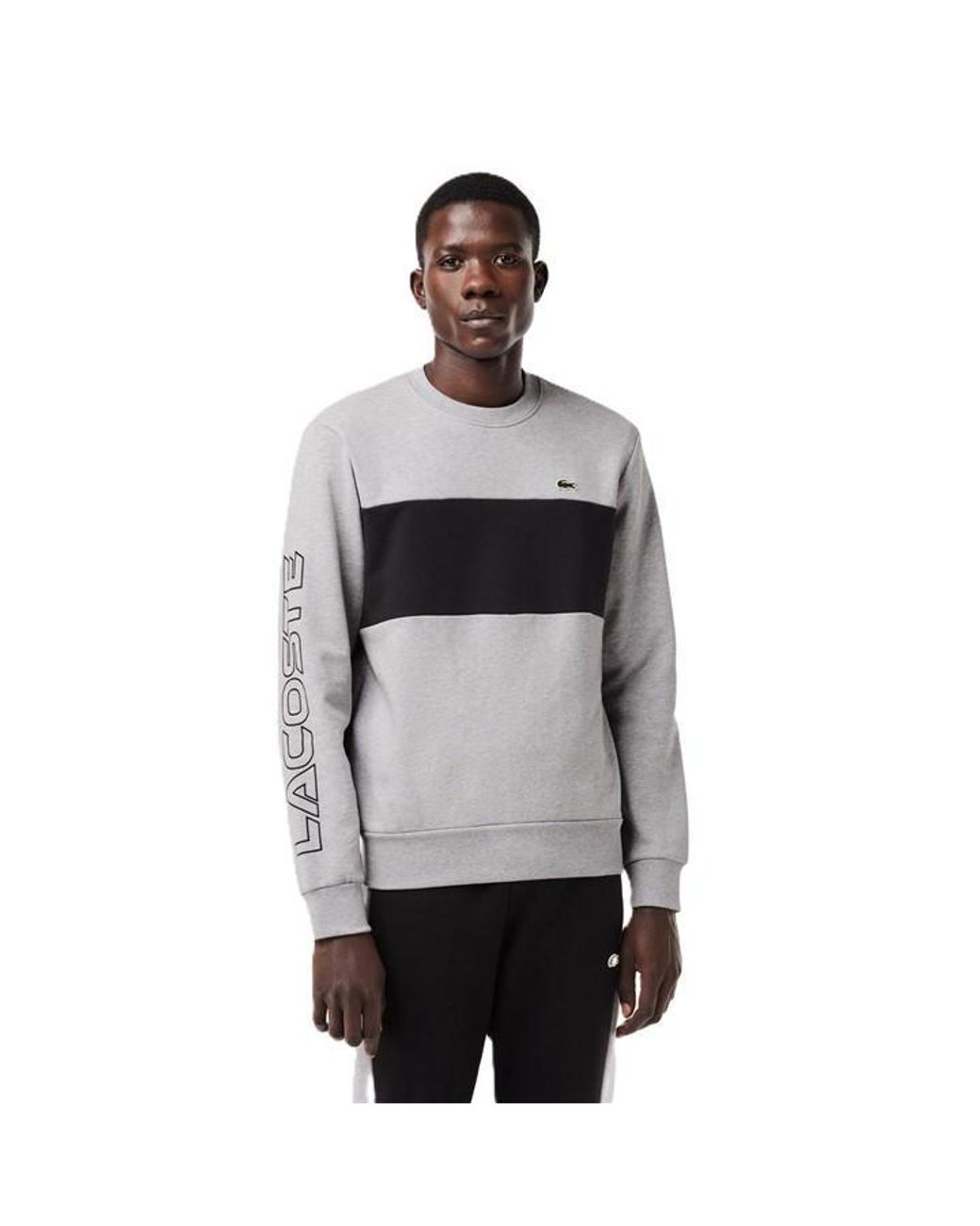 Lacoste Blue Colour Block Crew Neck Jumper for men
