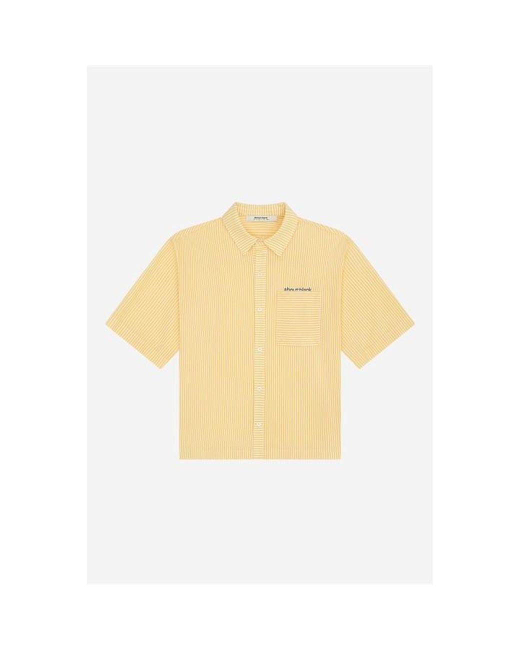 About Blank Yellow Patterned Short Sleeve Shirt for men
