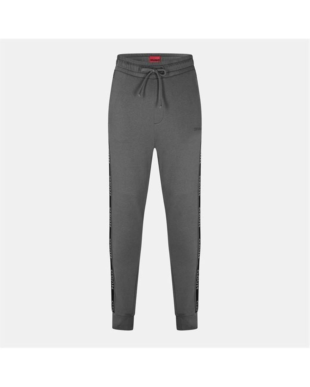 HUGO Gray Bodywear Liam Closed Hem Soft Fleece Joggers With Elasticated Cuffs for men