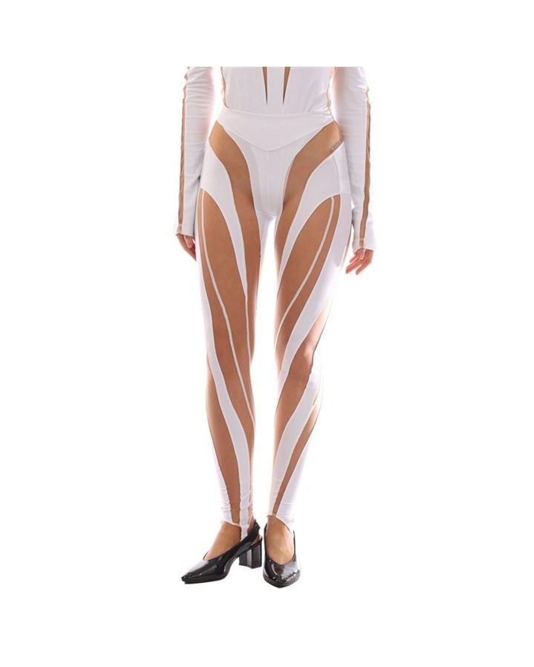 Mugler Blue Spiral Leggings