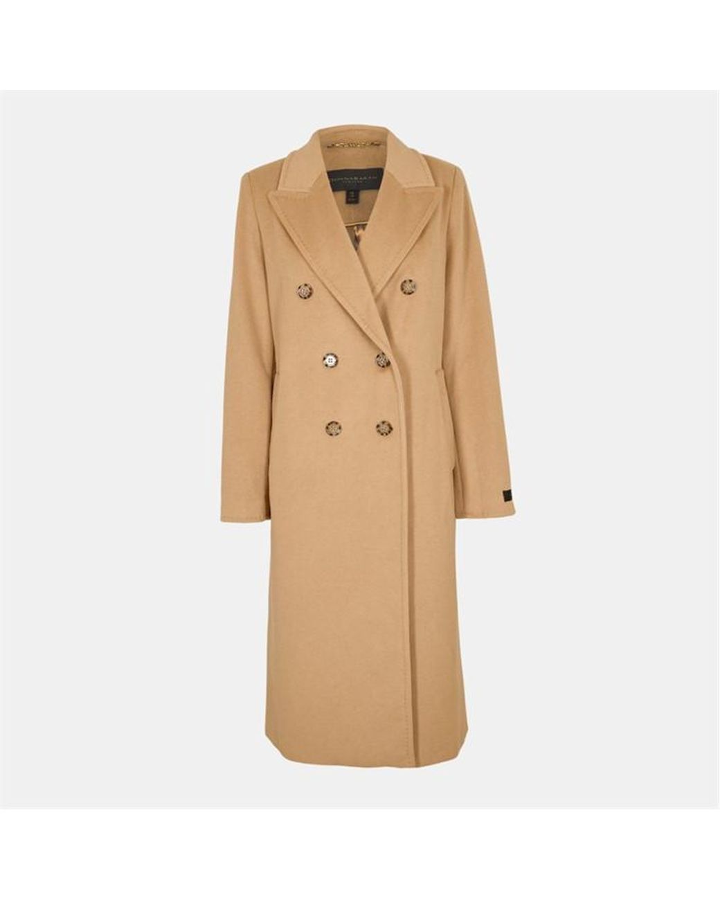 Donna Karan Natural Dkaran Double Breasted Overcoat