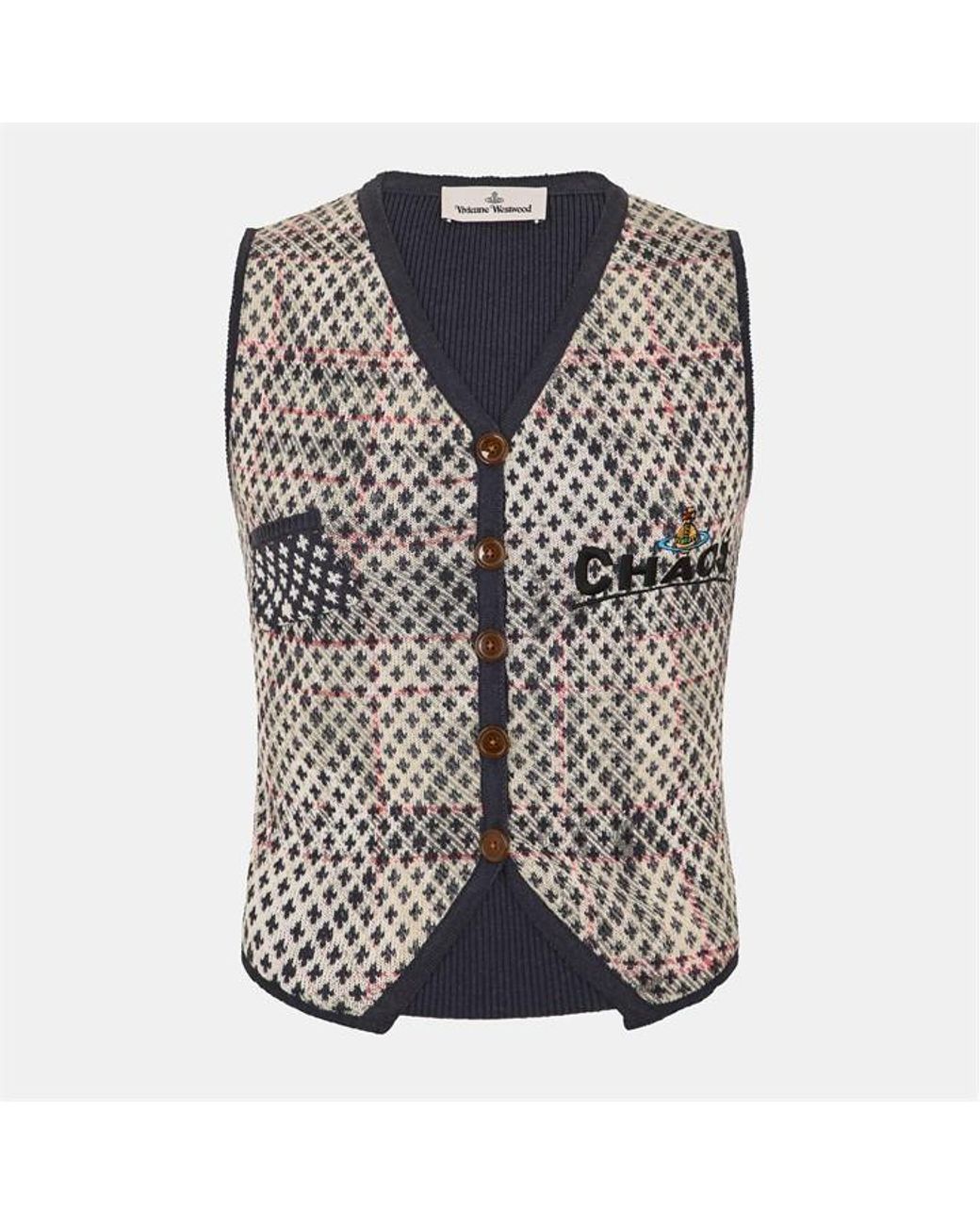 Vivienne Westwood Gray Viv Tartan Strappy Muscle Vest