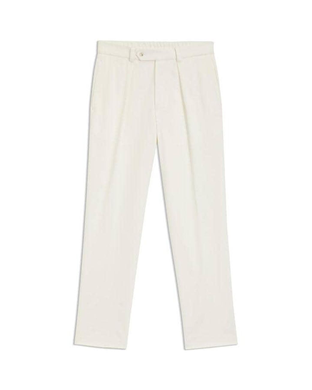 Boss White Beckham X Tailored Cotton Stretch Suit Trousers for men