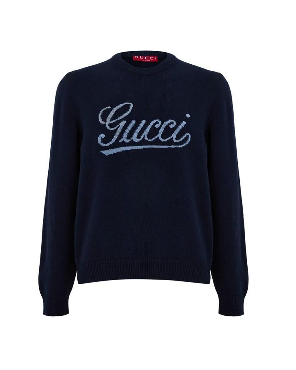 Gucci Blue Long Sleeve Crew Neck Jumper for men