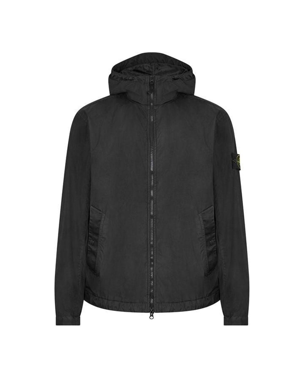 Stone Island Blue Crinkle Rep Hood Bomber Jacket for men