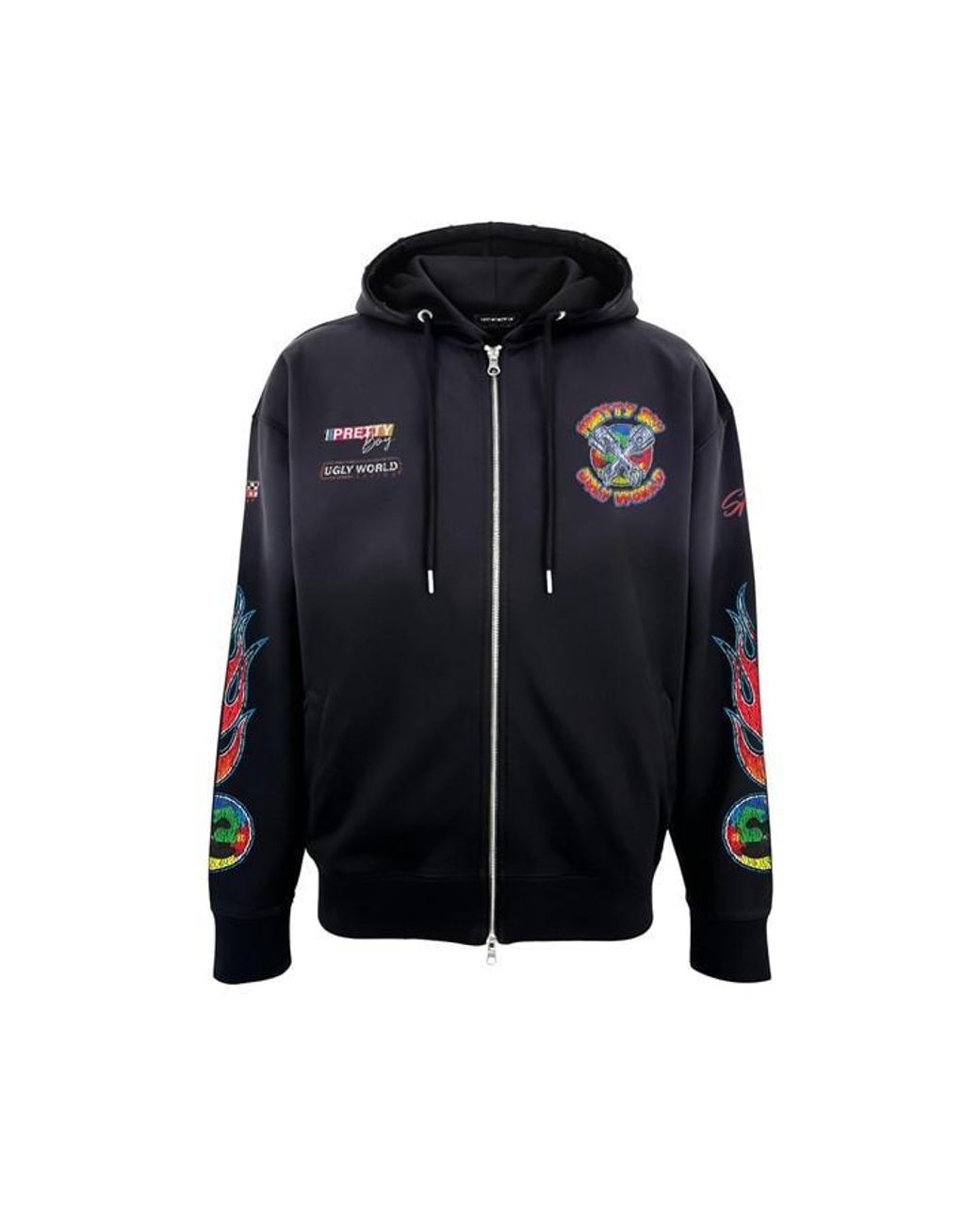 PRETTY BOY UGLY WORLD Blue Pbuw Piston Zip Hoodie for men