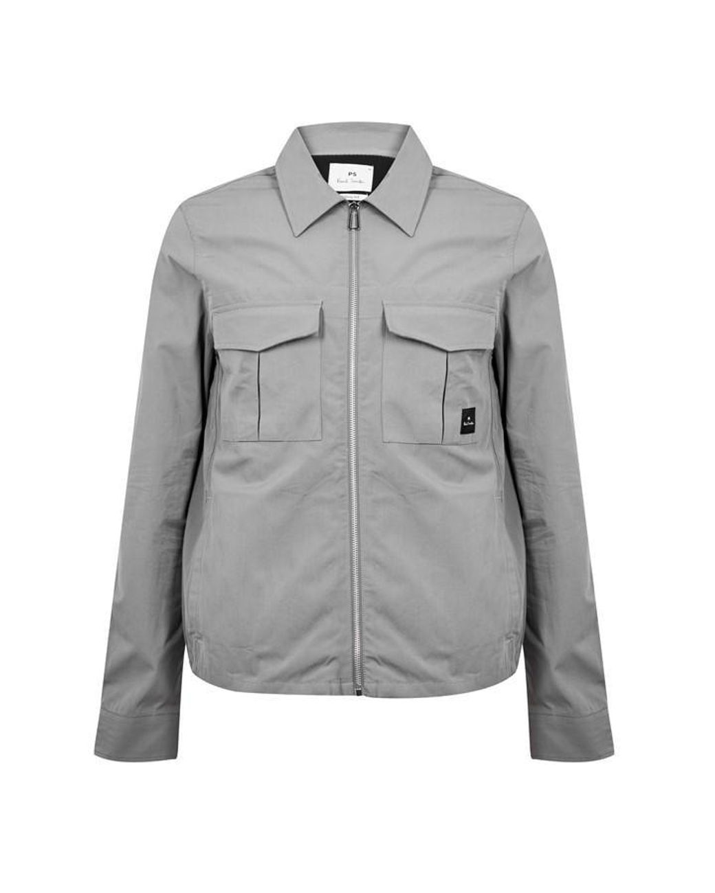 Paul Smith Gray Cotton Zip Long Sleeve Overshirt for men