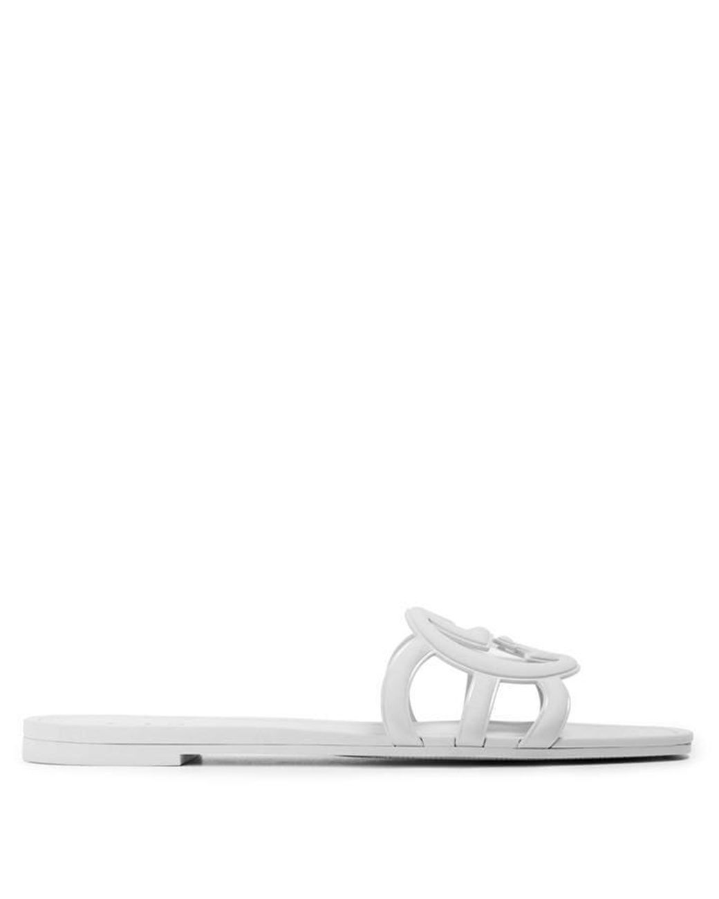 Gucci White Interlocking G Sandals