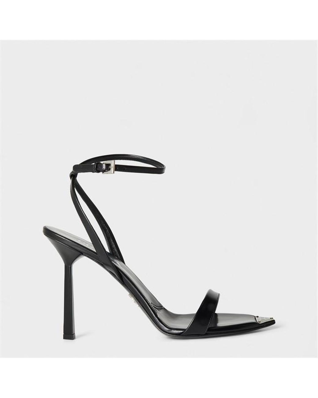 Prada Black Opyum Glazed Leather Sandals