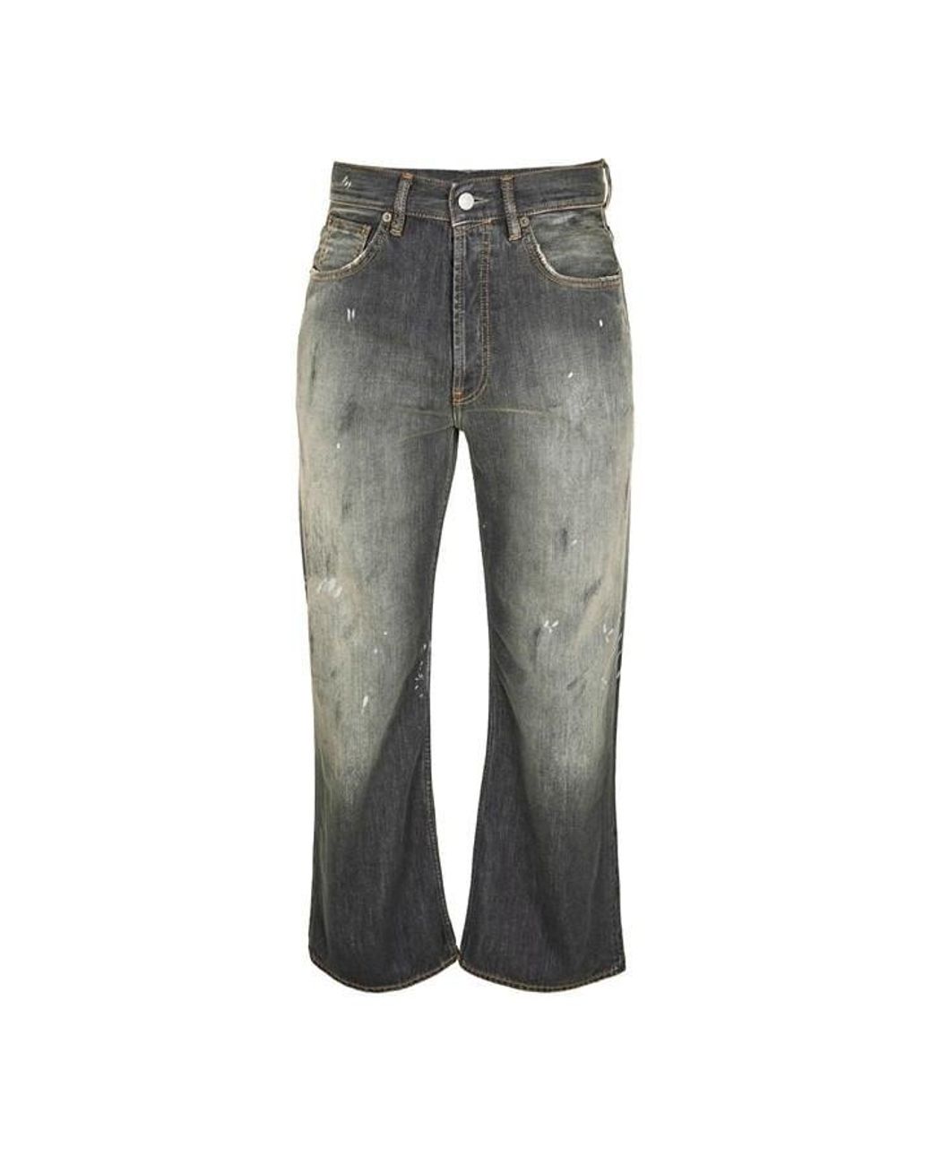 Acne Gray Trafalgar Relaxed Fit Wide Leg Jeans for men