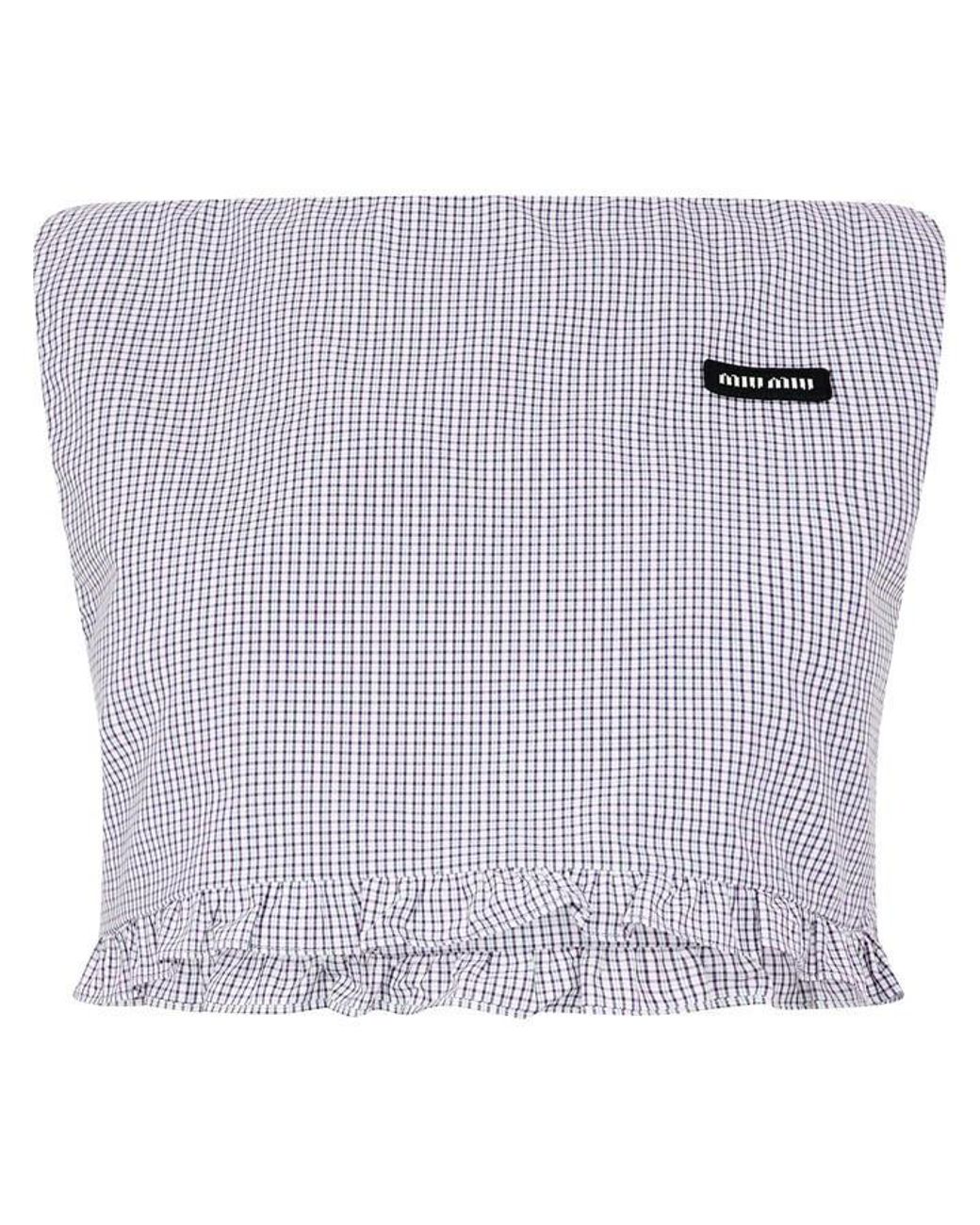 Miu Miu Purple Check Top Crop