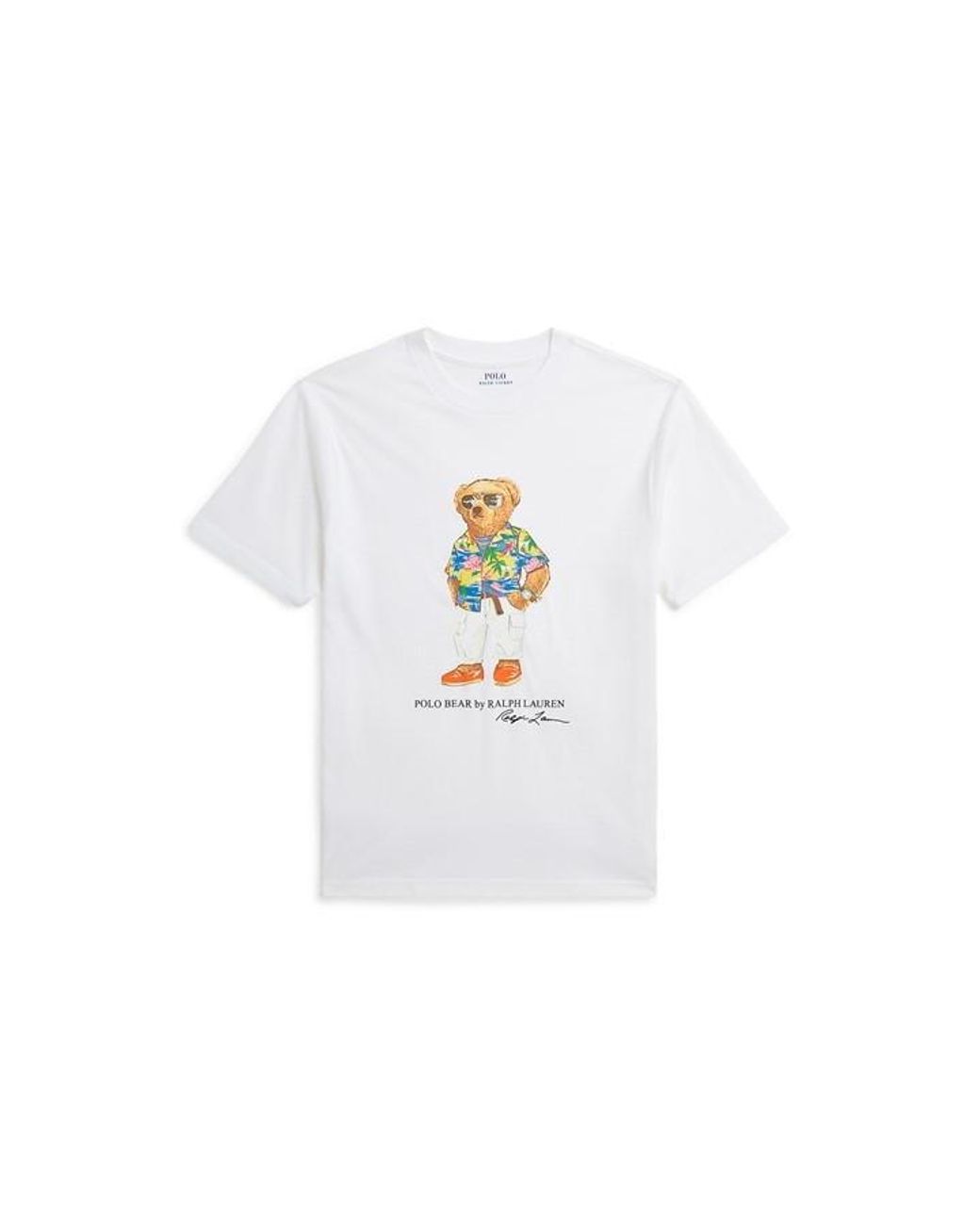Polo Ralph Lauren Polo Bear Print T Shirt in White for Men Lyst UK