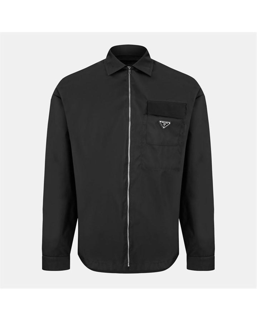 Prada Black Re-Nylon Long Sleeve Overshirt for men