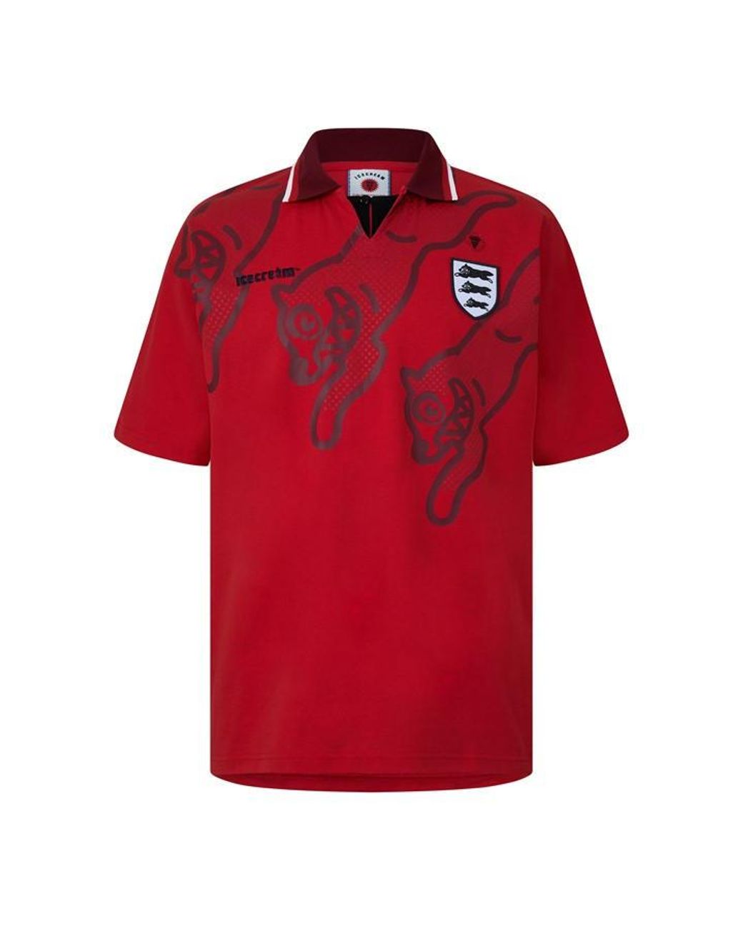 ICECREAM Red Running Dog Footy Cotton Short-Sleeve T-Shirt for men
