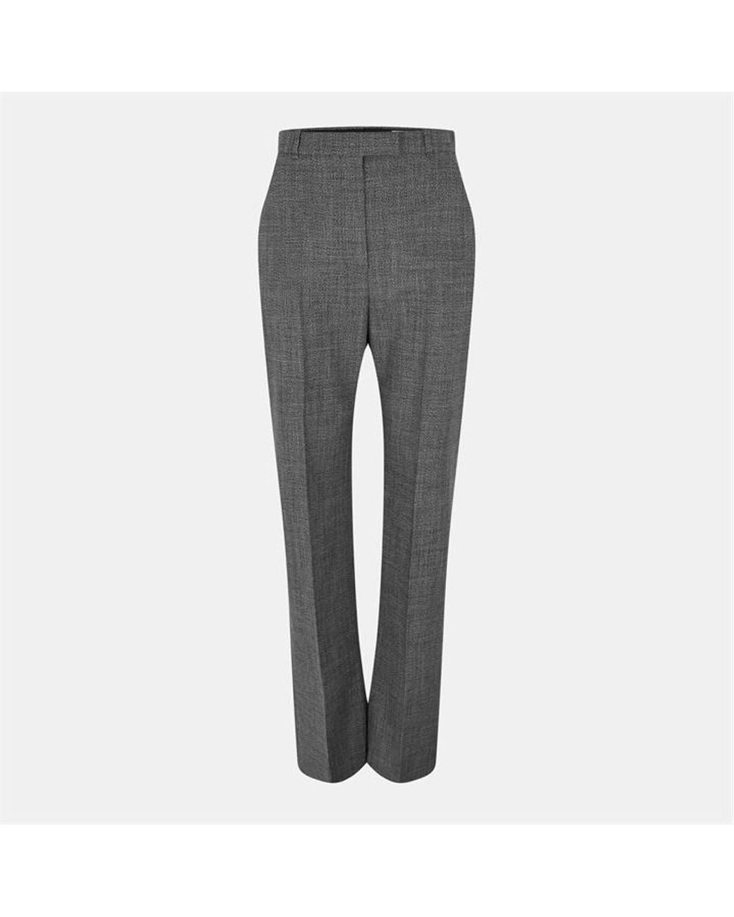 McQueen Gray Tailored Stretch Cigarette Trousers