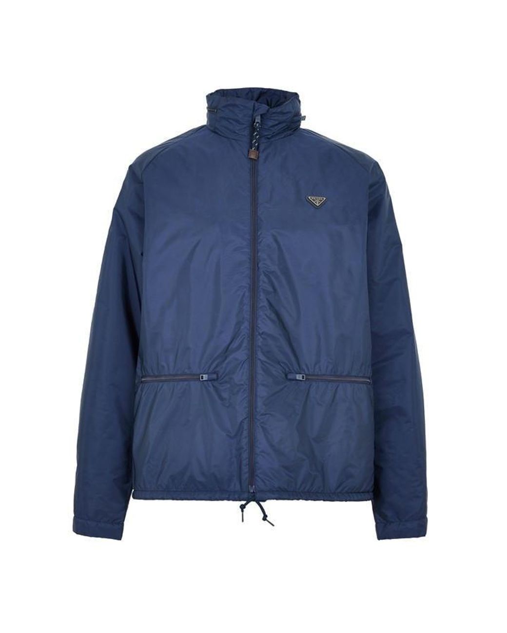 Prada Blue Metal Tri Fold Medium Puffer Jacket for men