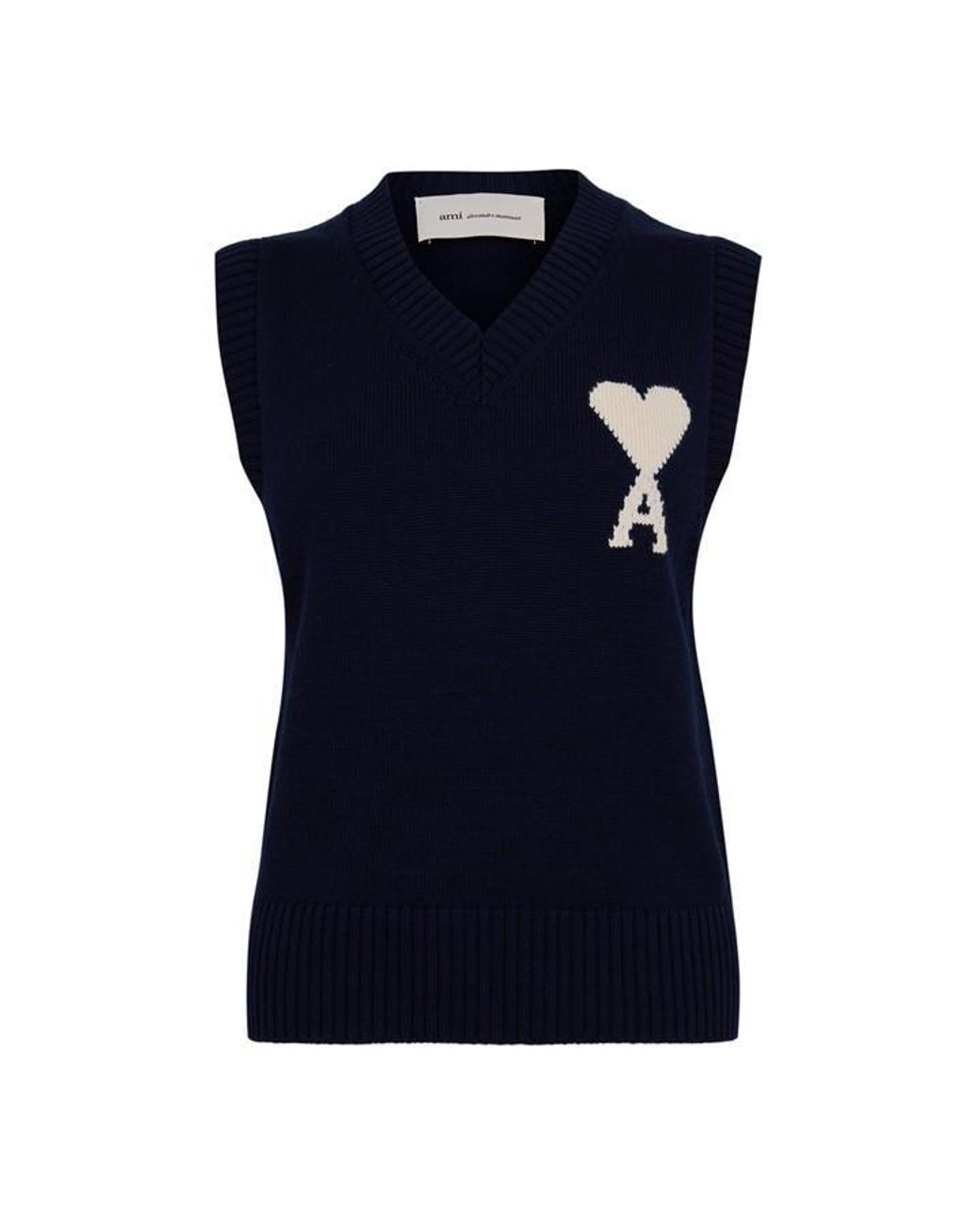 AMI Blue Sweater Vest V-Neck Jumper