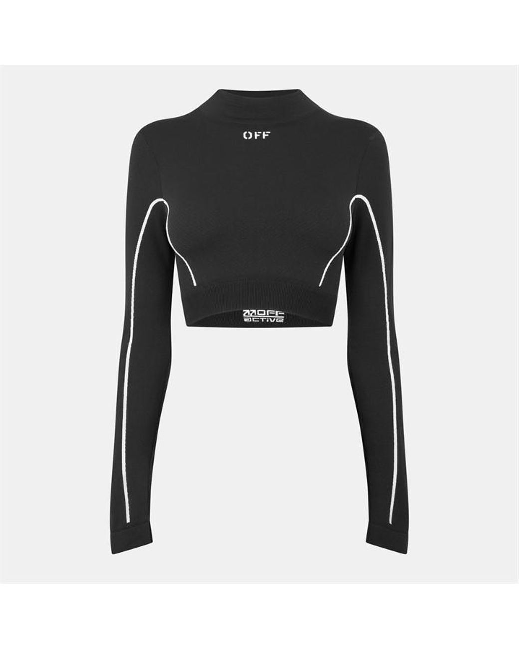 Off-White c/o Virgil Abloh Black Seamless Long Sleeve Crop Top