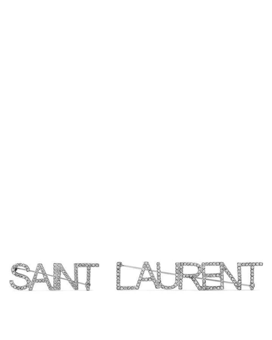 Saint Laurent White Logo Brooches