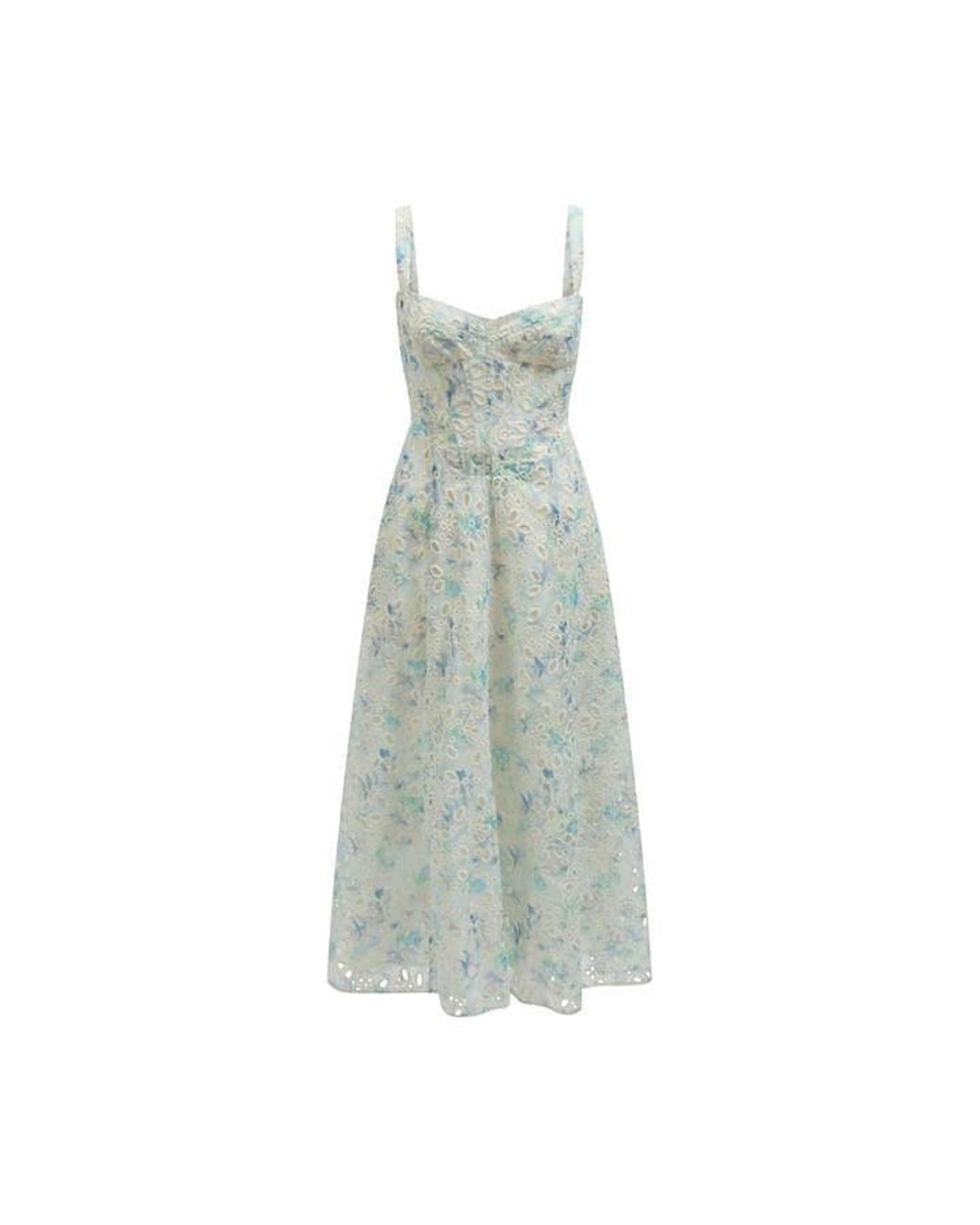 Bardot Green Adaline Embroidered Floral Cotton Maxi Dress