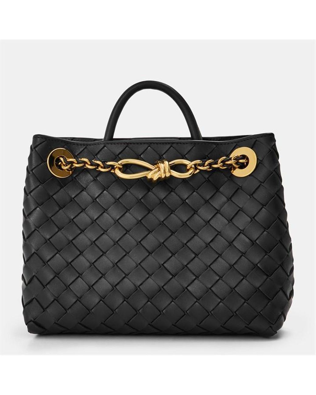Bottega Veneta Black Small Andiamo With Chain