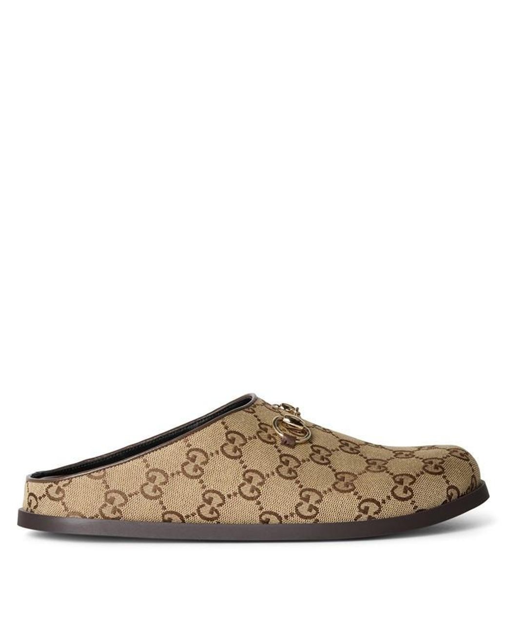 Gucci Brown Horsebit Padded Flat Mules